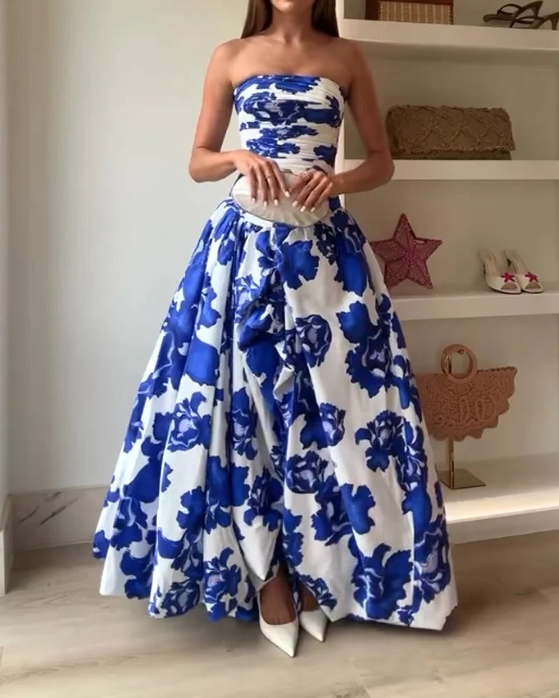 Damen Maxi Druckkleid