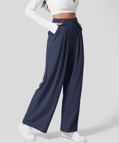 Elegante hoch taillierte elastische Hose