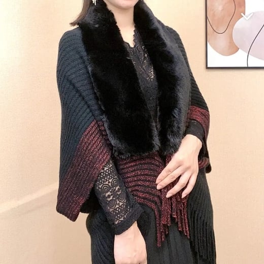 Fur Collar Shawl- Gemütliche Wärme, eleganter Stil