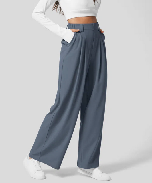 Elegante hoch taillierte elastische Hose
