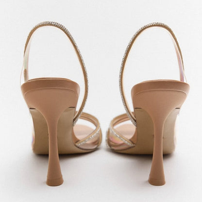 Elegante Slingback-Sandalen mit spitzer Spitze und hohem Absatz