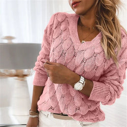 Nessa Luxe V-Neck - Eleganter Baumwollpullover mit V-Ausschnitt