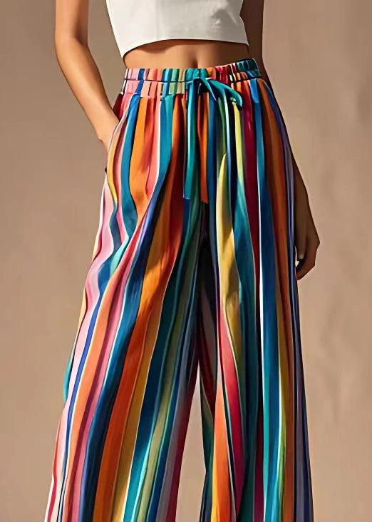 Sommerhose aus Baumwolle mit Regenbogen-Taschen