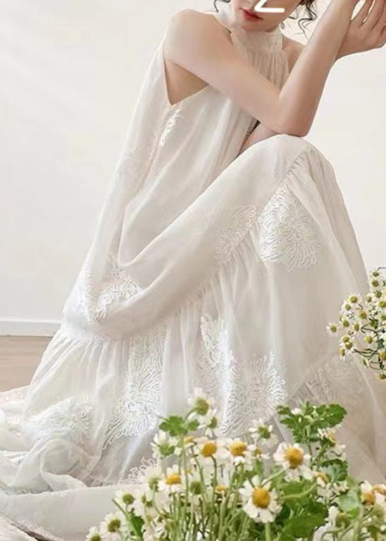 Besticktes Cold-Shoulder Baumwollkleid