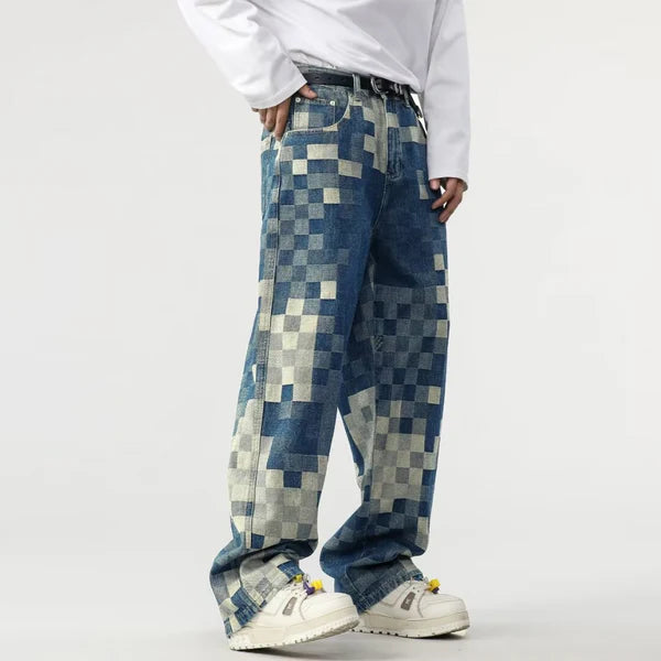 Sampson -  Weit geschnittene Hose mit Pixelmuster