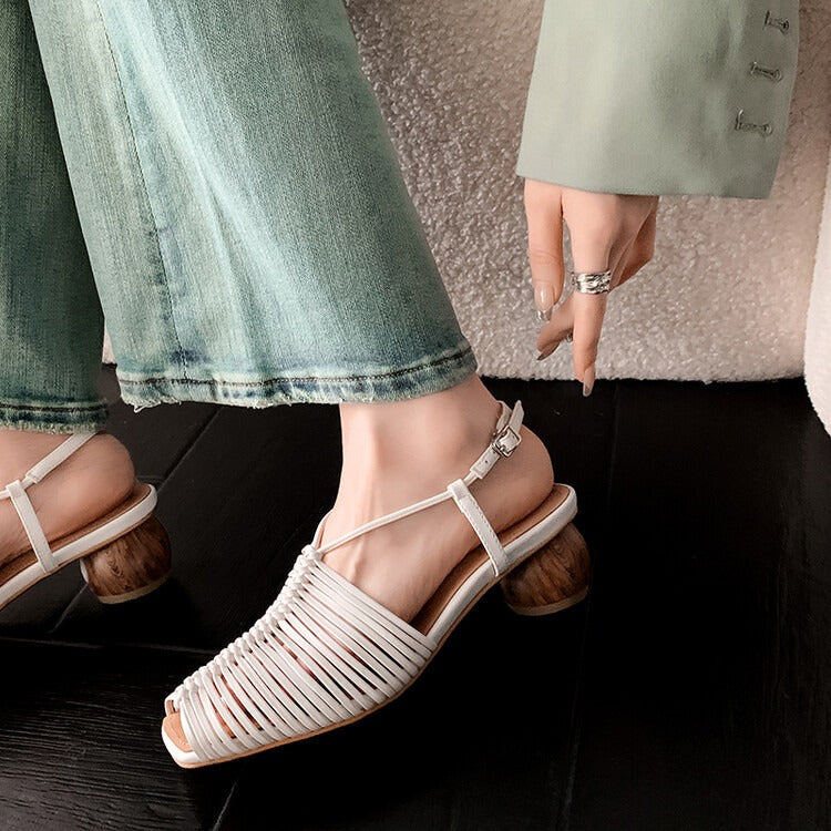 Keyla Peeptoe-Blockabsatz-Sandalen mit Absatz