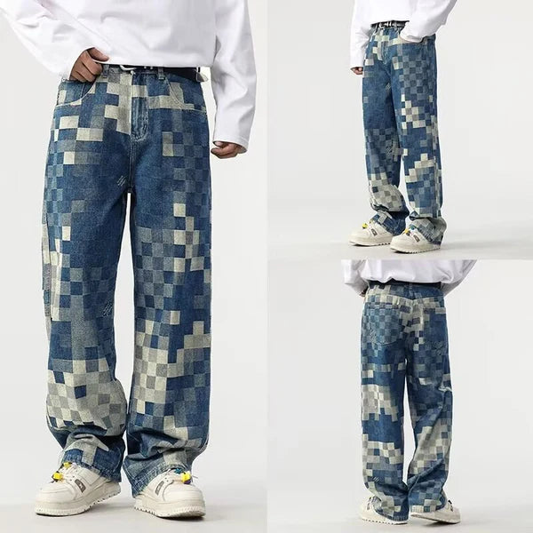 Sampson -  Weit geschnittene Hose mit Pixelmuster