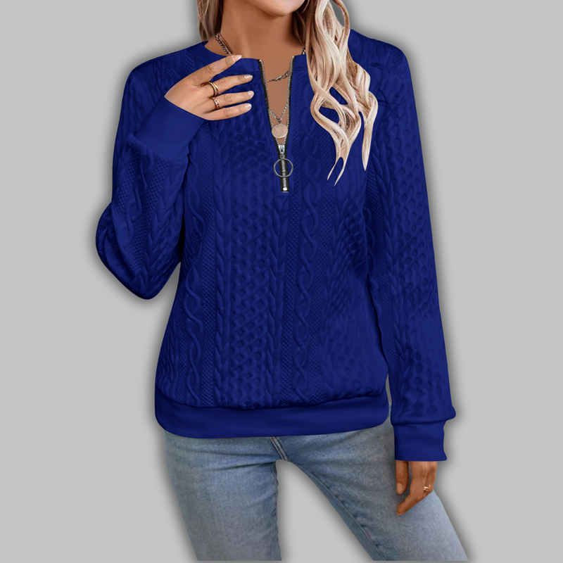Aada | Stilvoller Reißverschluss-Strickpullover mit Komfort