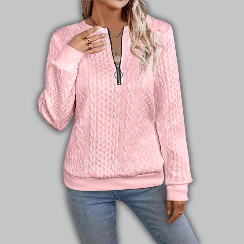 Aada | Stilvoller Reißverschluss-Strickpullover mit Komfort