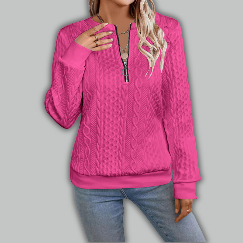 Aada | Stilvoller Reißverschluss-Strickpullover mit Komfort