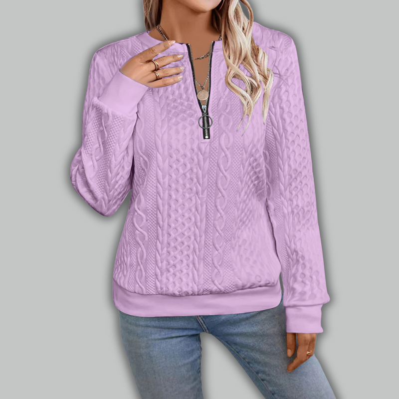Aada | Stilvoller Reißverschluss-Strickpullover mit Komfort
