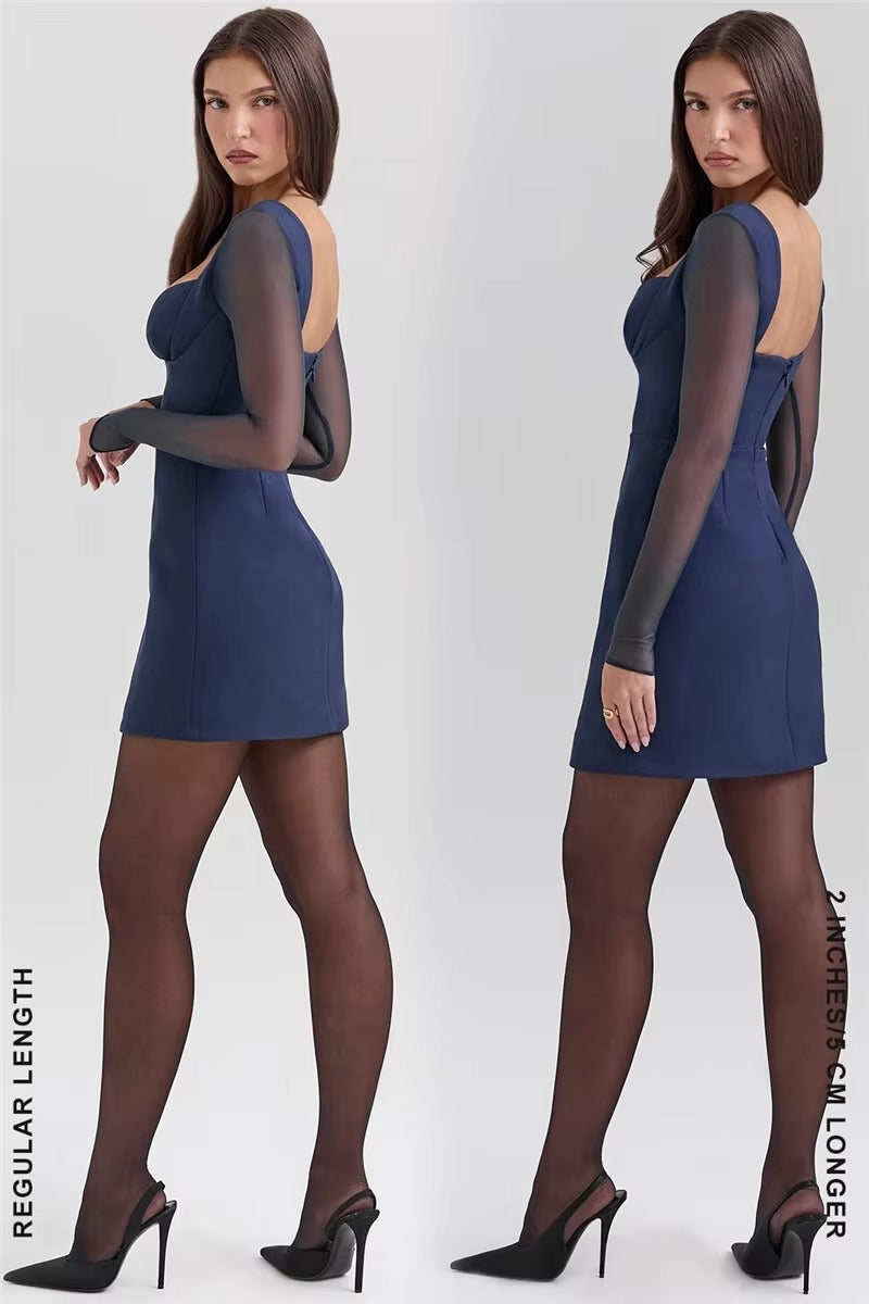 Zeitlose Eleganz Hochtailliertes Langarmkleid