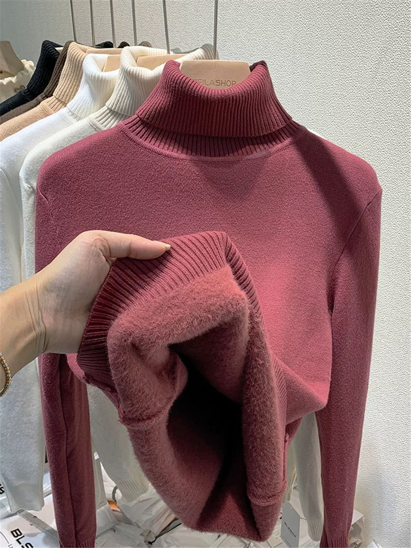 Johanna - Eleganter Pullover mit vollen Ärmeln und hohem Halsausschnitt