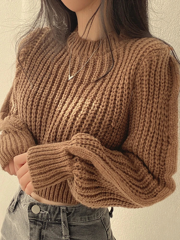 Ingrid - Damen Pullover mit langen Ärmeln und Laterne