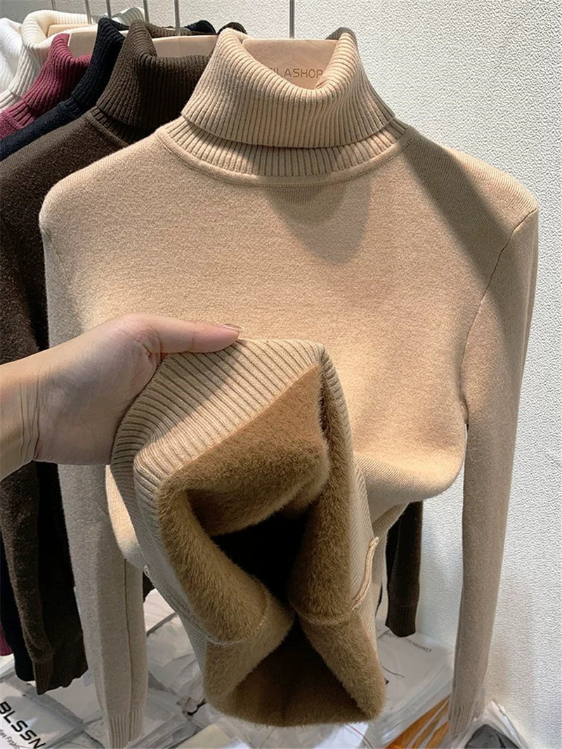 Johanna - Eleganter Pullover mit vollen Ärmeln und hohem Halsausschnitt