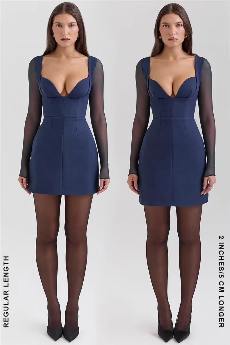 Zeitlose Eleganz Hochtailliertes Langarmkleid