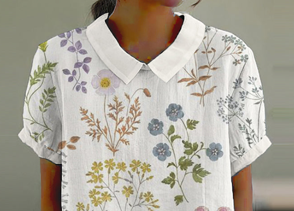 Lässige Bluse Mit Blumendruck