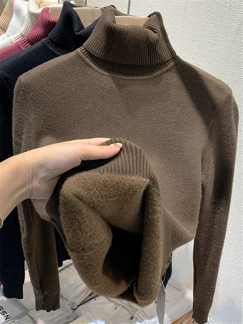 Johanna - Eleganter Pullover mit vollen Ärmeln und hohem Halsausschnitt