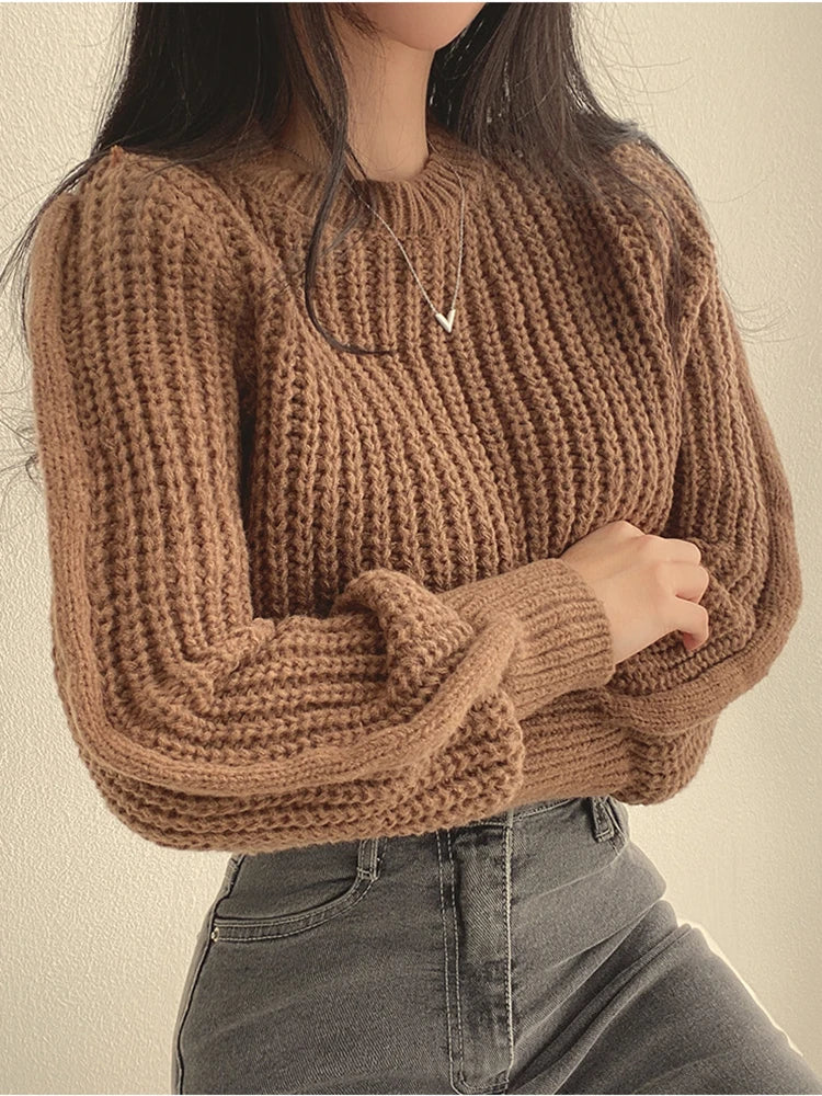 Ingrid - Damen Pullover mit langen Ärmeln und Laterne