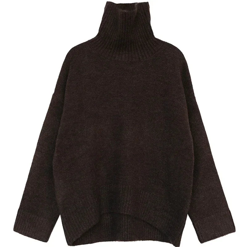 Sonja - Damen Pullover Lose Rollkragenpullover