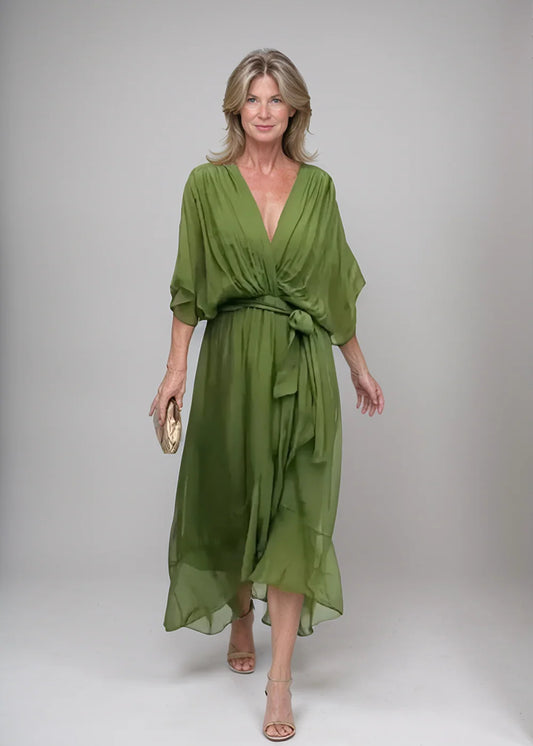 Elegantes Sommerkleid mit V-Ausschnitt