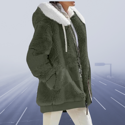 Margaretha - Oversized Teddyjacke mit Kapuze für Damen