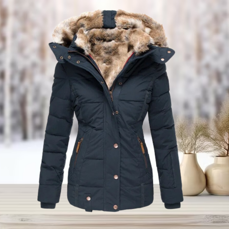 Edda - Elegante Winter-Pelzjacke mit Kapuze 2024