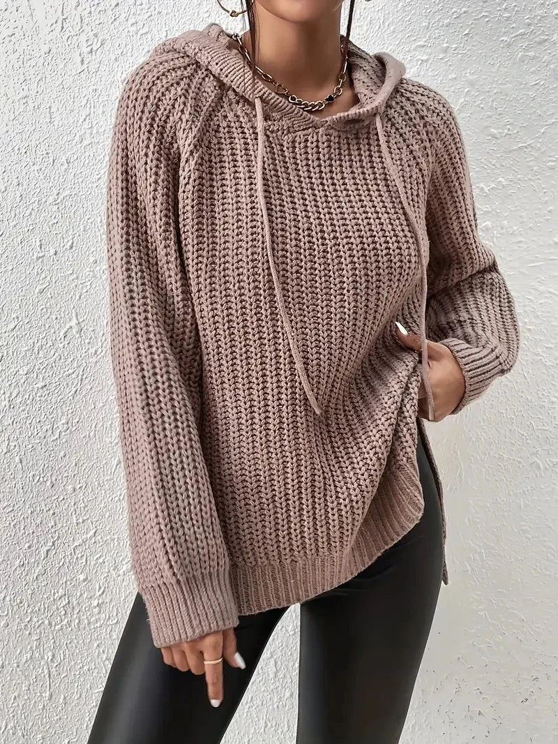 Gisela – Lässiger Strick-Kapuzenpullover