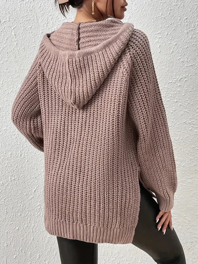 Gisela – Lässiger Strick-Kapuzenpullover