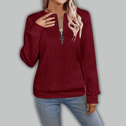 Aada | Stilvoller Reißverschluss - Strickpullover mit Komfort - Livezo
