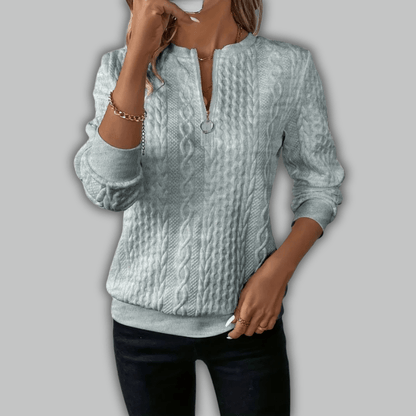 Aada | Stilvoller Reißverschluss - Strickpullover mit Komfort - Livezo
