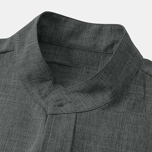 Airy Summer Shirt with Stand - up Collar for Men - Harren Cole