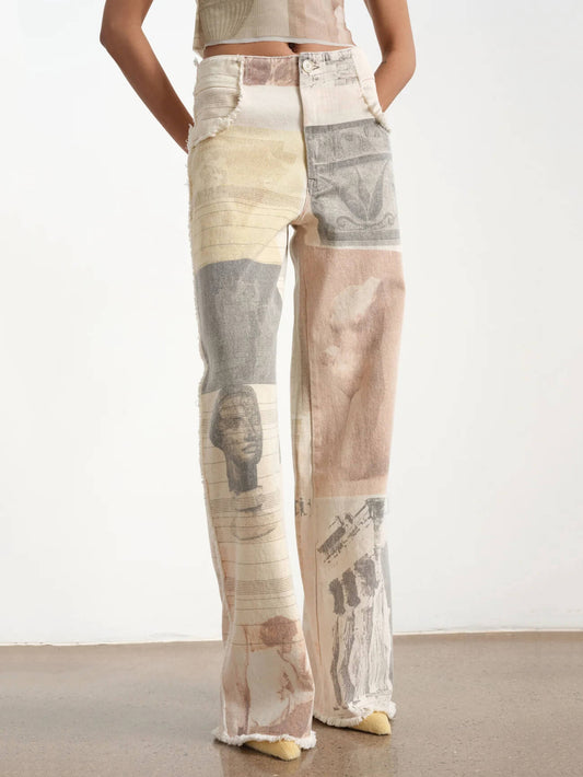 Alma Damen High - Rise Jeans mit weitem Bein - Livezo
