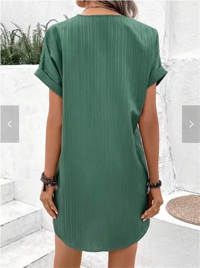 Angelina - Sommerkleid mit V - Ausschnitt - Livezo