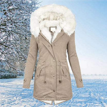 Anja | Parka Jacke mit Kapuze und Fellfutter - Livezo