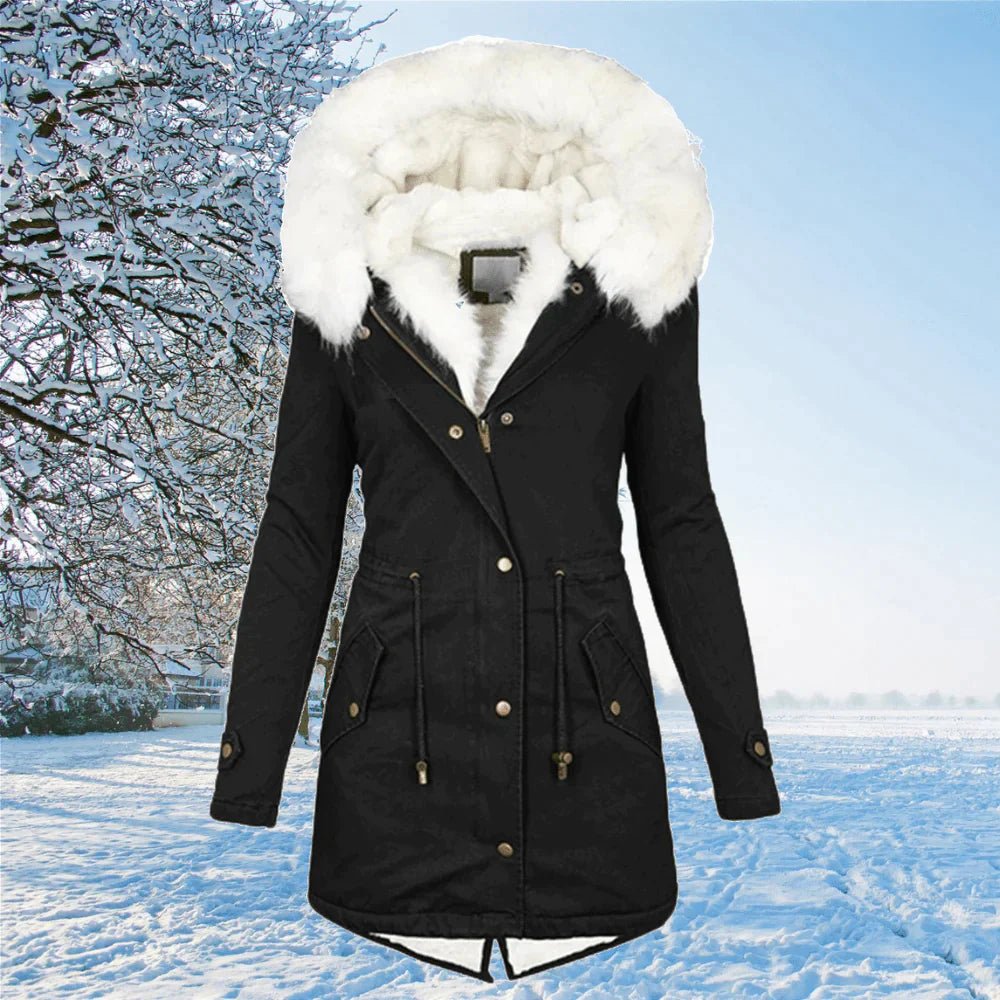 Anja | Parka Jacke mit Kapuze und Fellfutter - Livezo