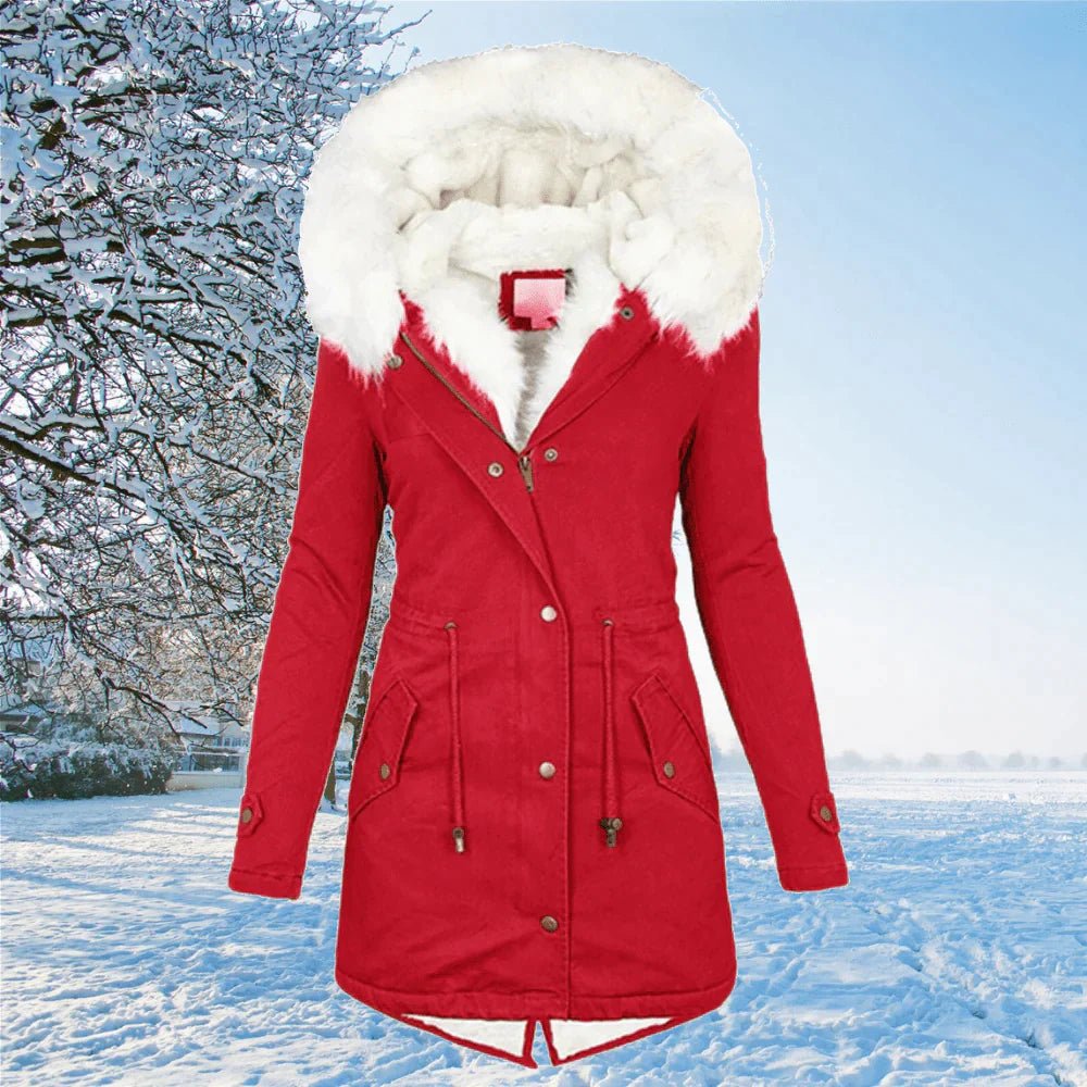 Anja | Parka Jacke mit Kapuze und Fellfutter - Livezo