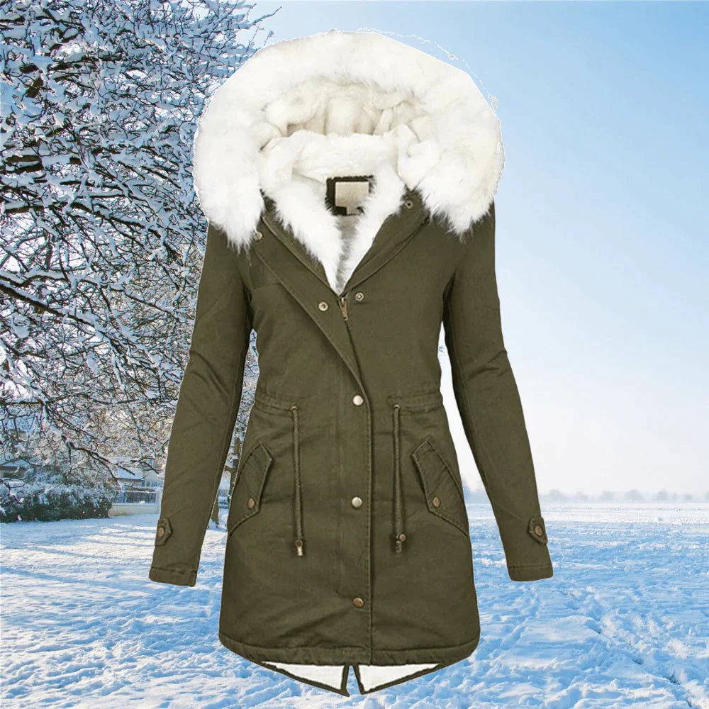 Anja | Parka Jacke mit Kapuze und Fellfutter - Livezo