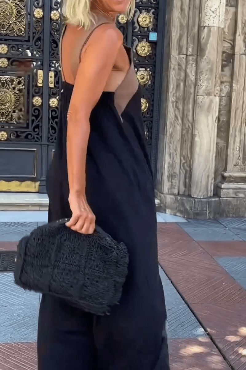 Ärmelloses Cross - Halter - Kleid mit geformter Silhouette - Livezo