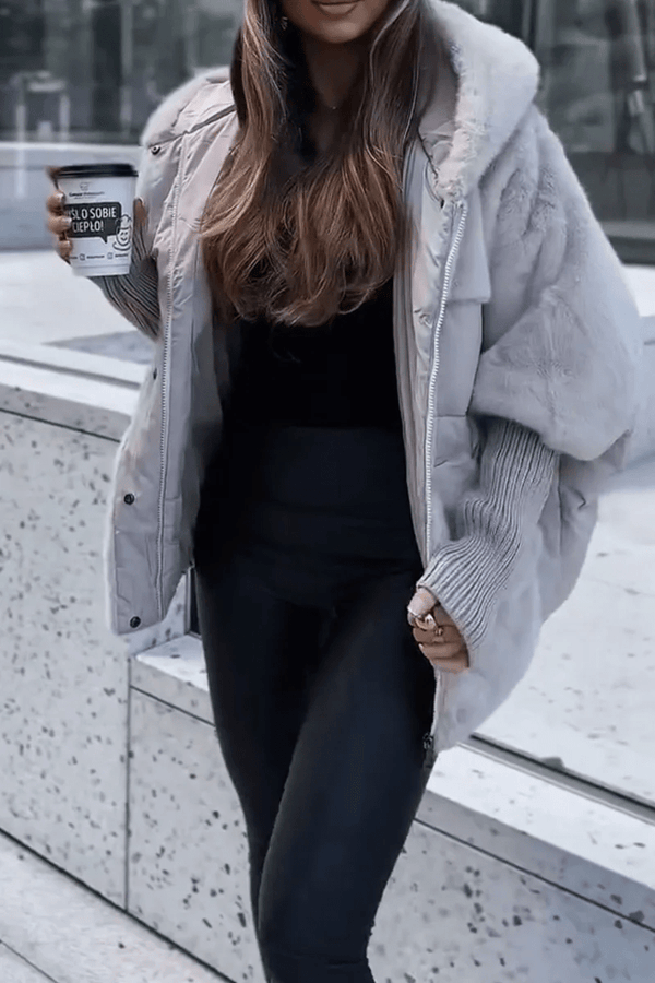 Aurora Damen Winter Mehrfarbige Kapuzen Thermojacke - Livezo