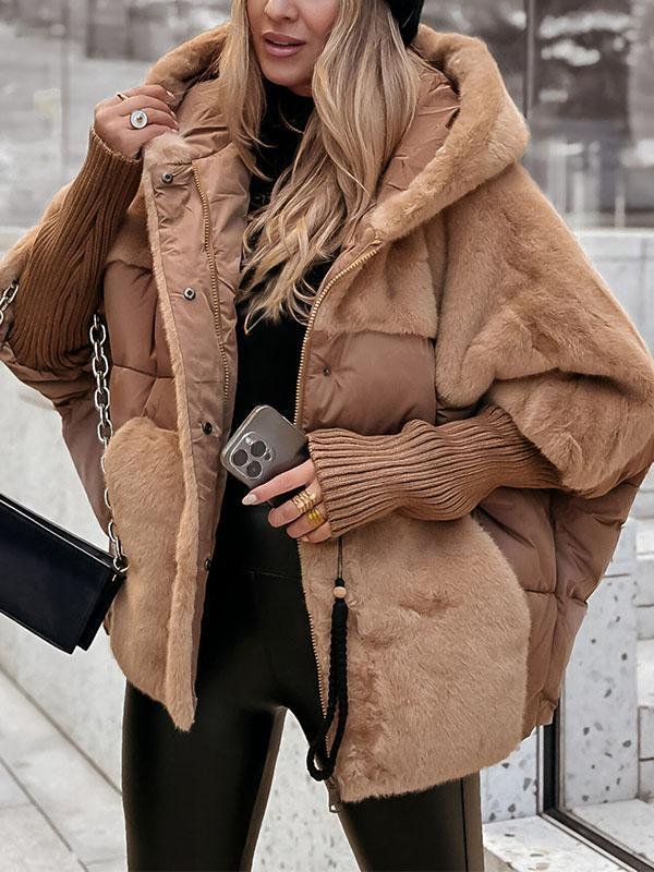 Aurora Damen Winter Mehrfarbige Kapuzen Thermojacke - Livezo