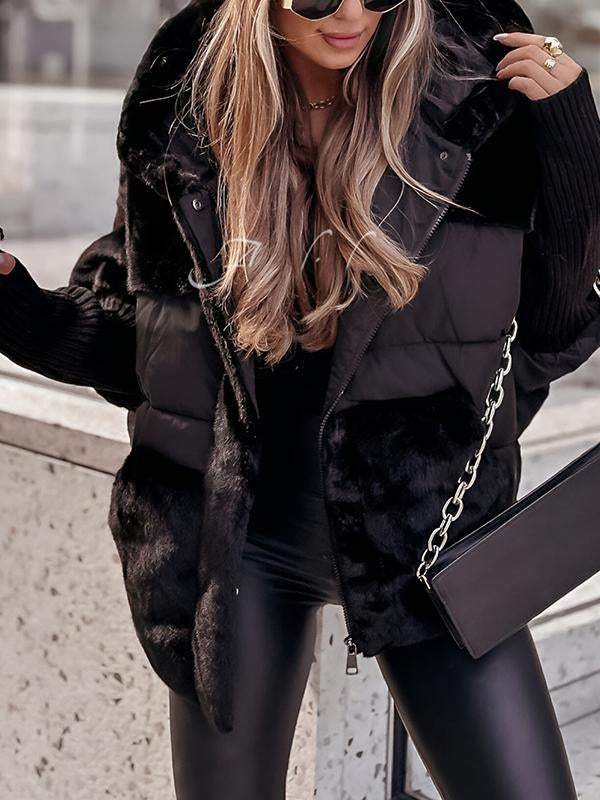 Aurora Damen Winter Mehrfarbige Kapuzen Thermojacke - Livezo