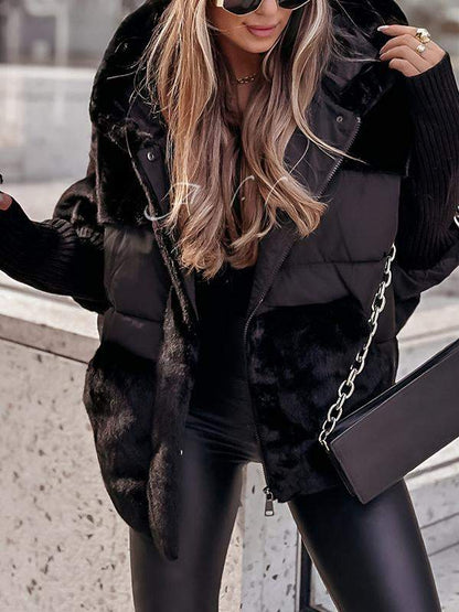 Aurora Damen Winter Mehrfarbige Kapuzen Thermojacke - Livezo