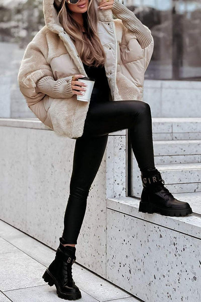 Aurora Damen Winter Mehrfarbige Kapuzen Thermojacke - Livezo