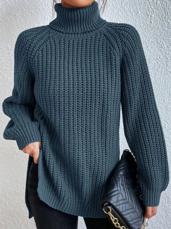 Cordula - Rollkragenpullover mit langen Ärmeln aus Baumwolle