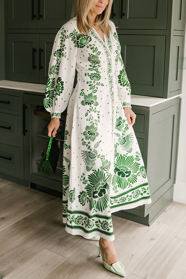 Botanical Maxi Dress- 🌿 Umarme die Natur mit Stil