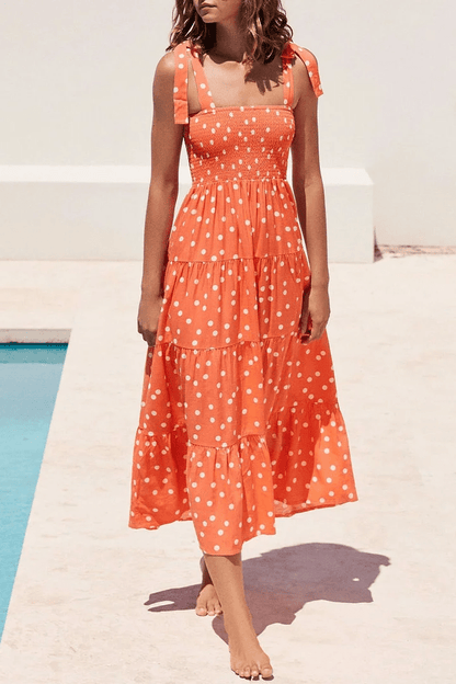 Bedrucktes Trägerkleid mit Patchwork im urbanen Stil - Livezo