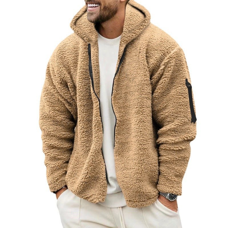 Ben - Herren Fleece - Teddy - Jacke mit Kapuze und Reißverschluss - Livezo