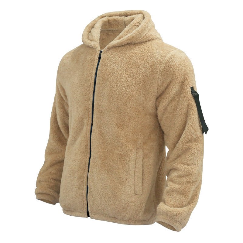 Ben - Herren Fleece - Teddy - Jacke mit Kapuze und Reißverschluss - Livezo