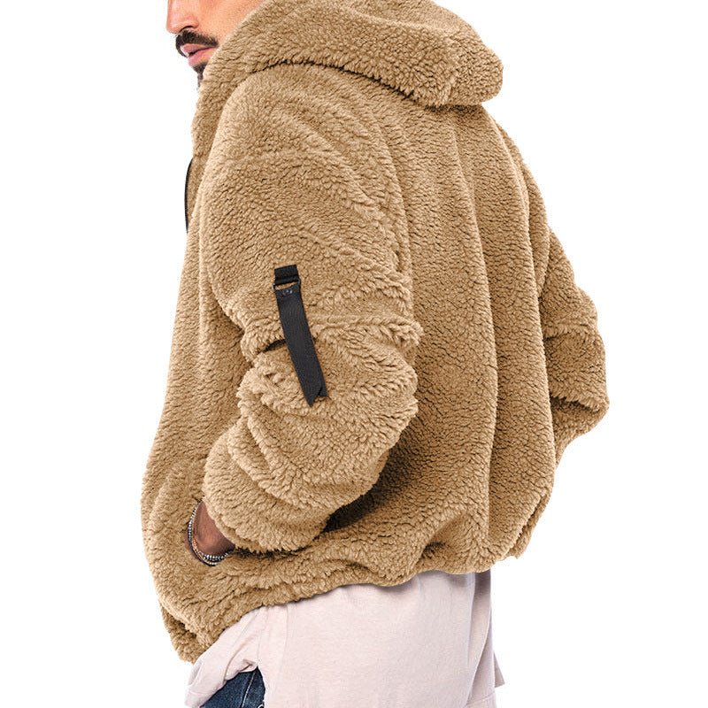 Ben - Herren Fleece - Teddy - Jacke mit Kapuze und Reißverschluss - Livezo